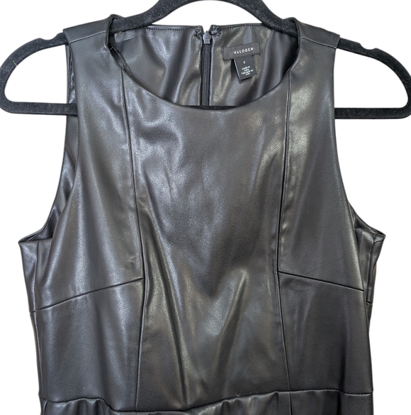 Halogen Black Faux Leather Midi Dress - Picture 6 of 9